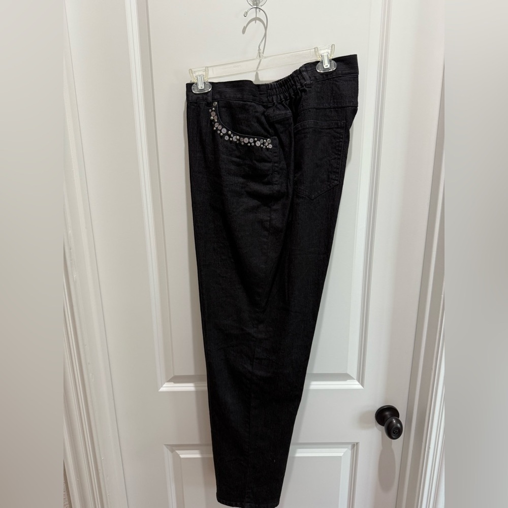 MAKE AN OFFER! Ruby Rd Black Jean Jacket and Pant Set - Picture 4 of 6